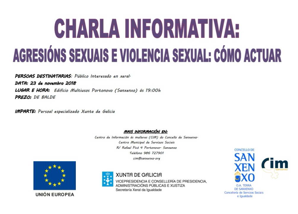 Charla sobre agresiones sexuales y cuenta cuentos en la programación del CIM con motivo del #25N