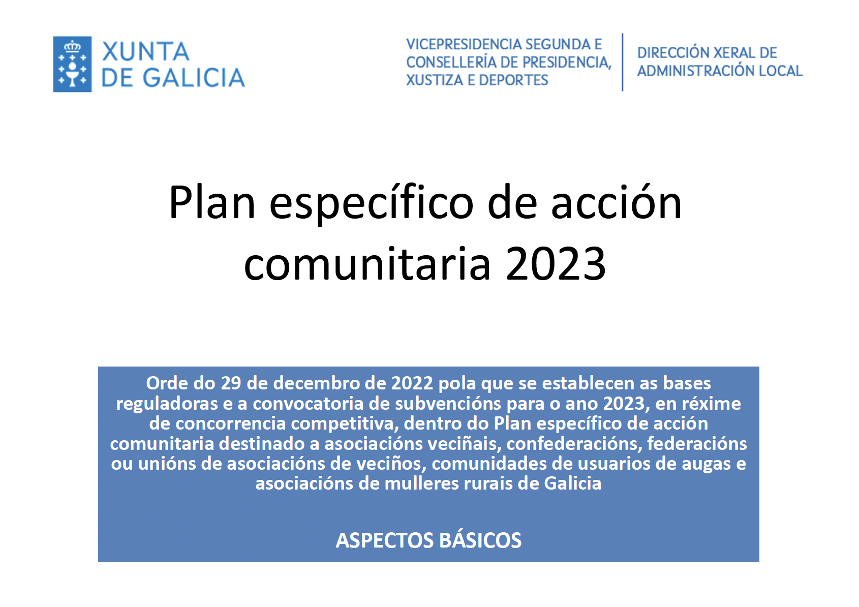 PLAN ESPECÍFICO DE ACCIÓN COMUNITARIA 2023 