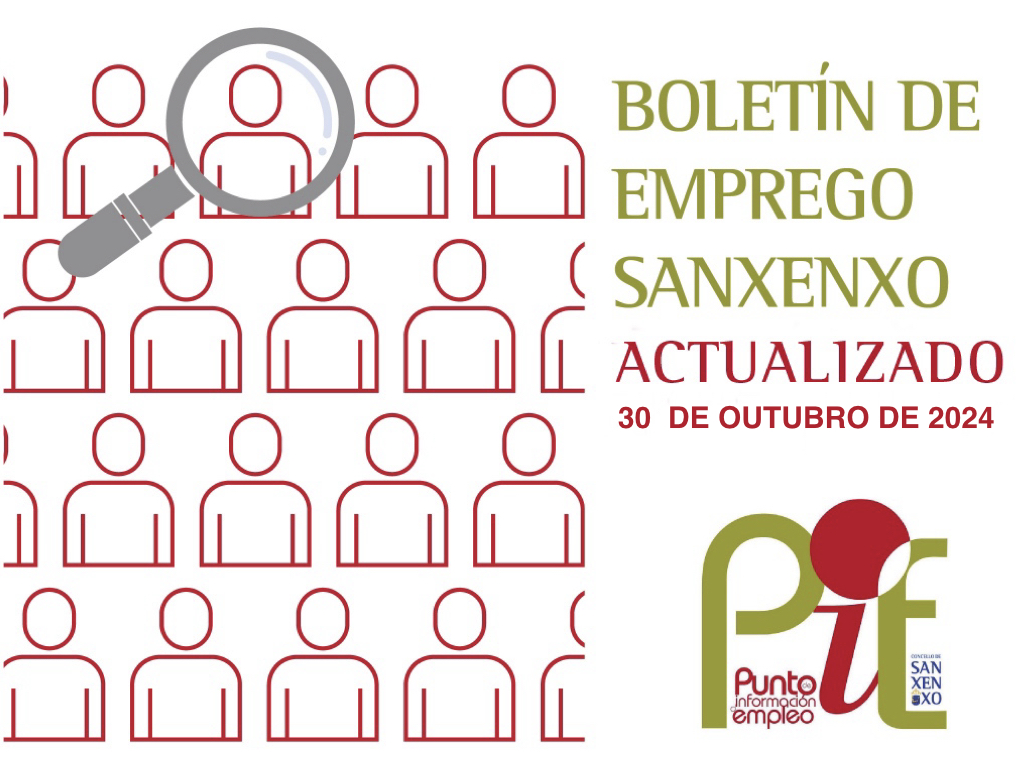 BOLETÍN DE EMPREGO ACTUALIZADO A 30 DE OUTUBRO DE 2024