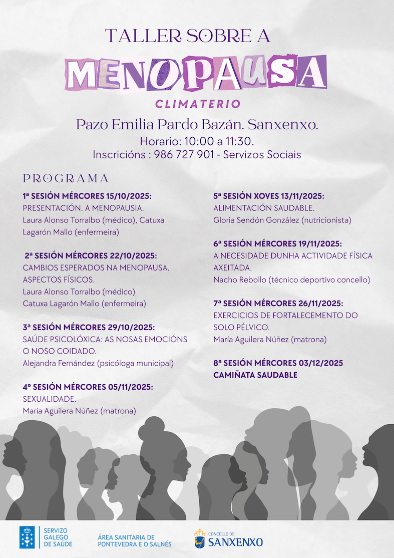 A COMISIÓN POLA SAÚDE DE SANXENXO PORÁ EN MARCHA O PRIMEIRO OBRADOIRO SOBRE MENOPAUSIA CON OITO SESIÓNS
