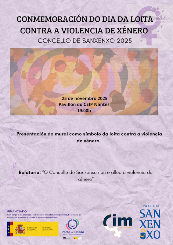 SANXENXO ESCUCHARÁ EL TESTIMONIO DE 4 VÍCTIMAS DE VIOLENCIA DE GÉNERO E INAUGURARÁ UN MURAL COLECTIVO EL 25-N