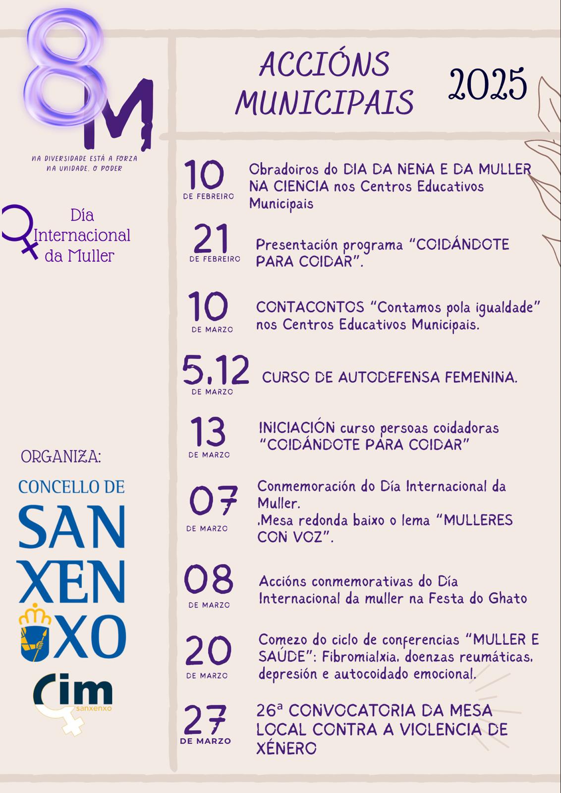 SANXENXO PECHA UN AMPLIO PROGRAMA DE ACTIVIDADES PARA CONMEMORAR O DÍA INTERNACIONAL DA MULLER