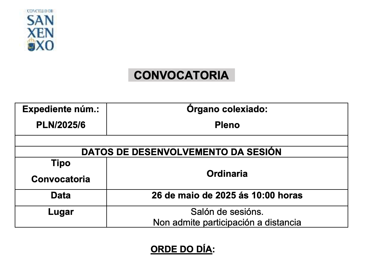 CONVOCATORIA PLENO 26 MAIO