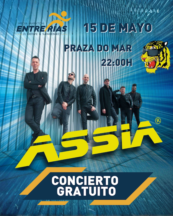 EL GRUPO ASSIA ACTUARÁ EN SANXENXO CON UN CONCIERTO GRATUITO DENTRO DE LA PROGRAMACIÓN DE LA MEDIA MARATÓN ENTRE RÍAS