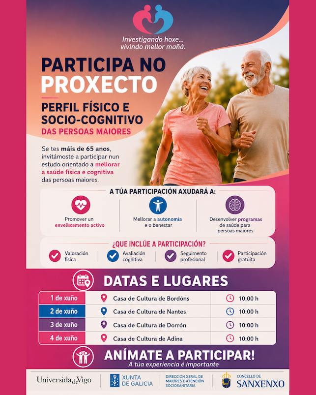 EL ESTUDIO DE MAYORES DE 65 AÑOS EN SANXENXO ARRANCA ESTE LUNES EN LAS PARROQUIAS DE BORDÓNS, NANTES, DORRÓN Y ADINA